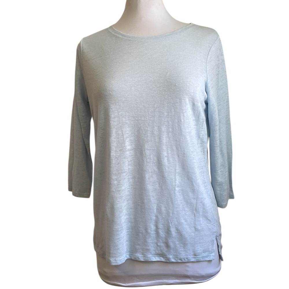 NWT Vince Linen Slub 3/4 sleeve Top / T-shirt Size: Small
